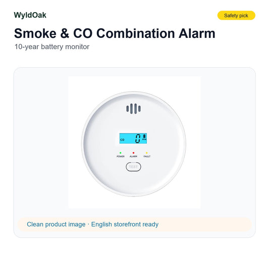 WyldOak Smoke & Carbon Monoxide Combination Alarm - 10-Year Battery Monitor