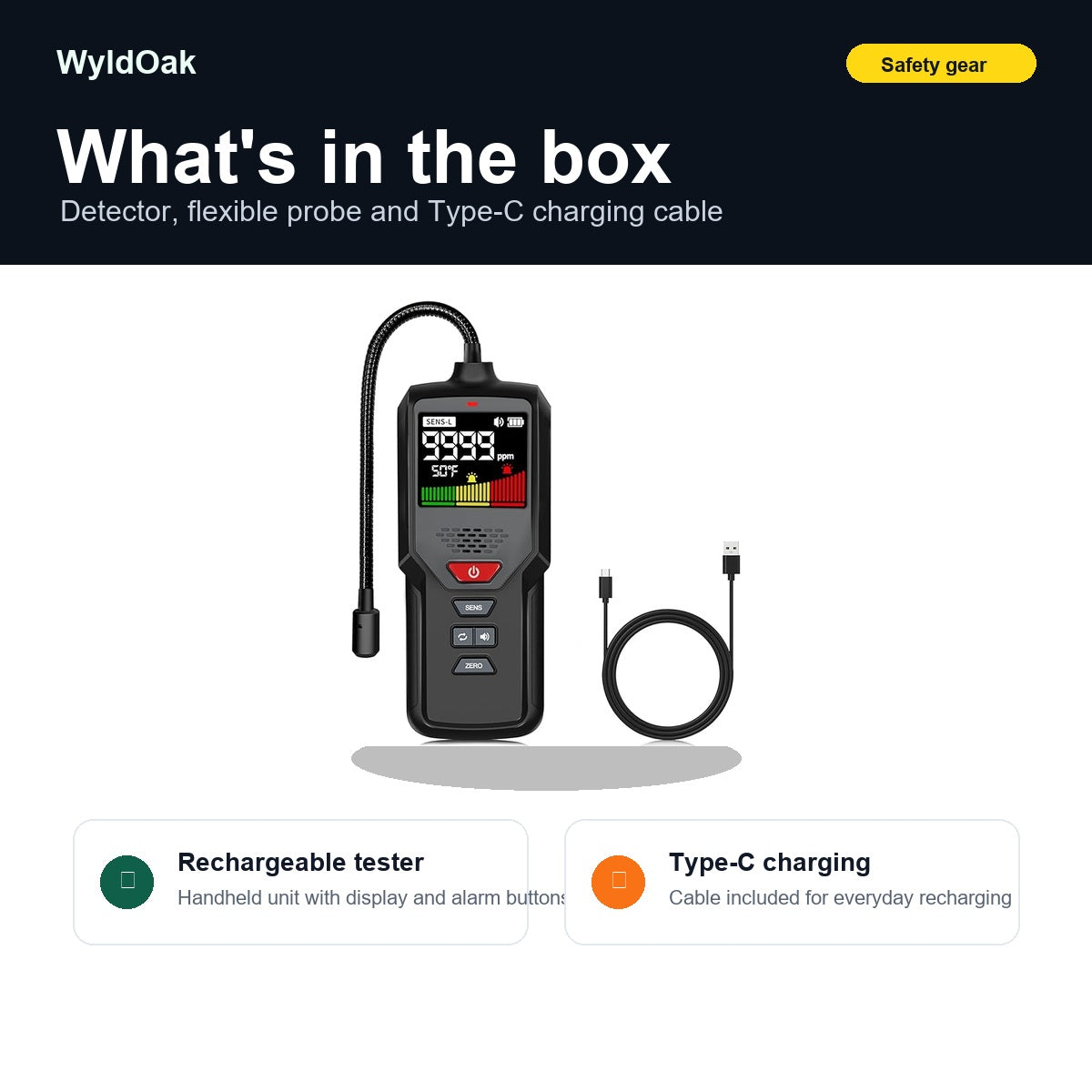 WyldOak natural gas leak detector product feature image
